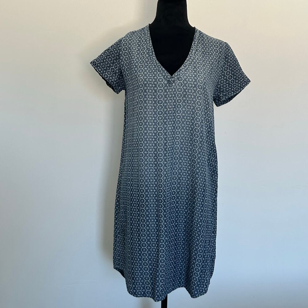 Anthropologie Cloth & Stone Printed Chambray Justine  Dress, Size XS